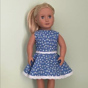 Blue Floral outfit for 18” doll